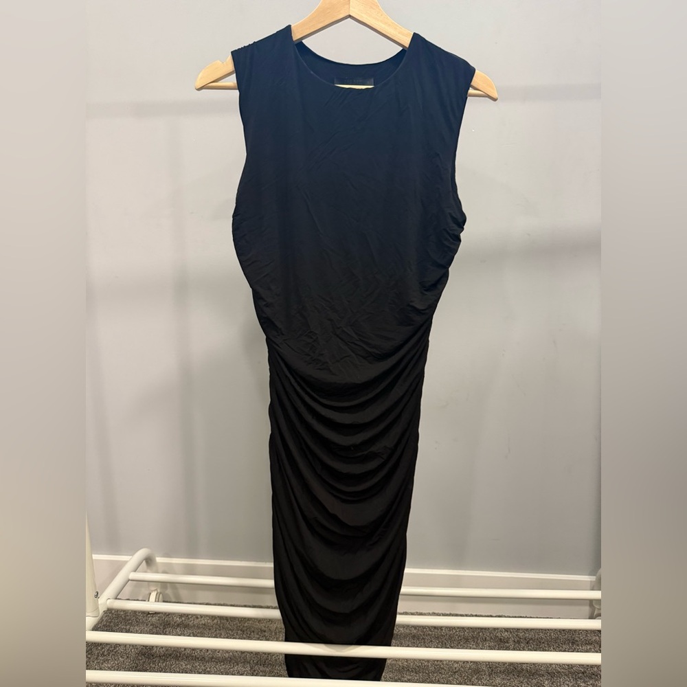 The Row Black Draped Maxi Dress